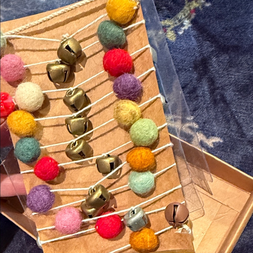 Creative co-op, INC. Colorful Wool Felt Ball and Bell Garland